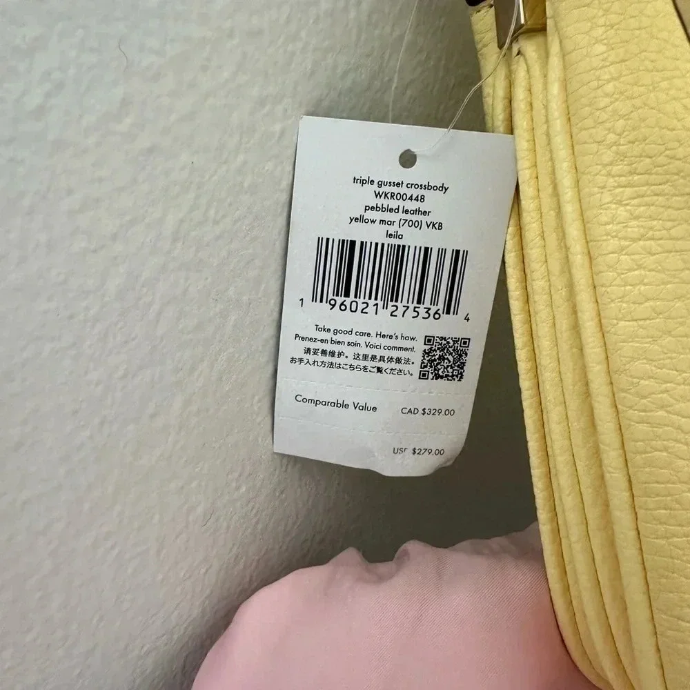 Kate Spade Leila Triple Gussett Crossbody - Yellow Margarita